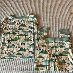 Little Sleepies Green and Cream Pajama Set Cozy and Chic